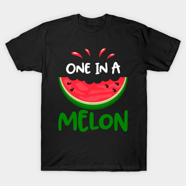 One In A Melon Cute Summer Watermelon T-Shirt by Elliottda